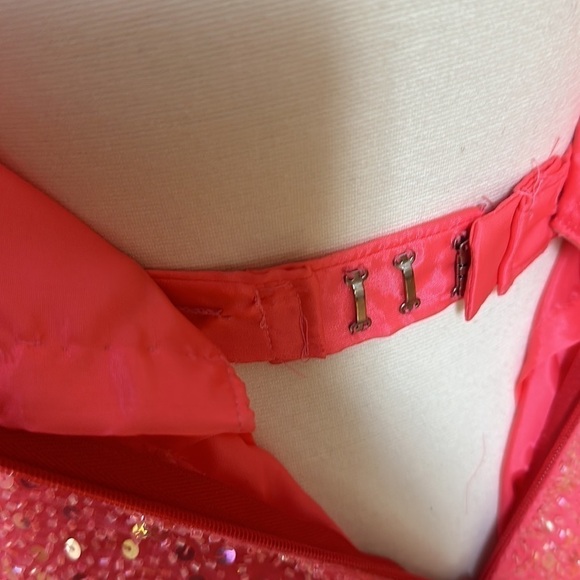 Jovani Pink Beaded Silk Gown with Train 10 - Picture 14 of 17